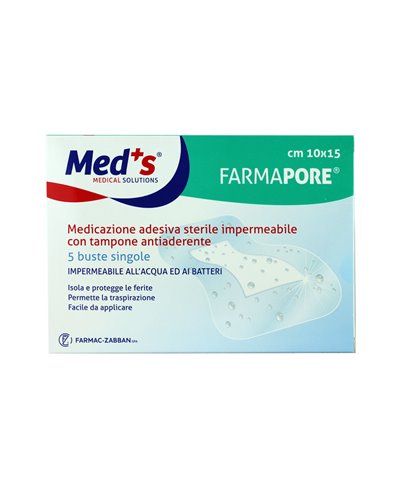 Medicazione Adesiva Impermeabile Farmapore Cm 10x15 - Confezione 5 Pezzi Farmac Zabban