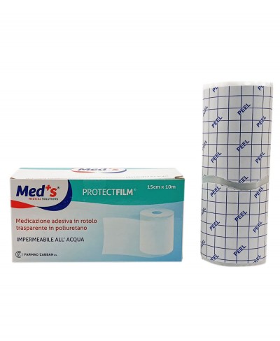 Protect Film Pellicola Adesiva Impermeabile e Trasparente per Medicazioni in Rotolo da 10 metri x 15 cm Farmac Zabban