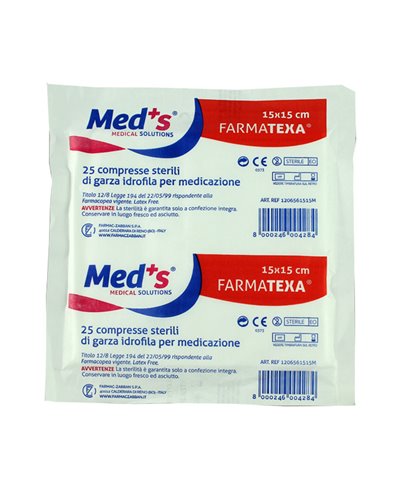 Compressa di Garza Sterile 15x15 Cm in Cotone Farmac Zabban